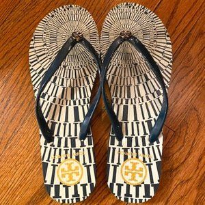 Tory Burch Navy Flip Flops